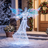 Iridescent Christmas Angel Decoration w/ 230 Cold White LEDs