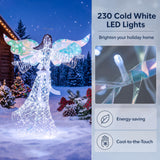 Iridescent Christmas Angel Decoration w/ 230 Cold White LEDs