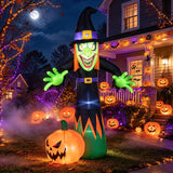8 FT/242 CM Halloween Inflatable Witch and Pumpkin