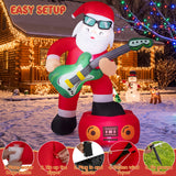 8 FT/235 CM Christmas Inflatable Decoration Santa Claus Plays Guitar
