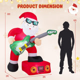 8 FT/235 CM Christmas Inflatable Decoration Santa Claus Plays Guitar