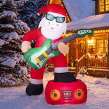 8 FT/235 CM Christmas Inflatable Decoration Santa Claus Plays Guitar