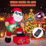 8 FT/235 CM Christmas Inflatable Decoration Santa Claus Plays Guitar