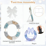 Lighted Christmas Wreath Decoration with 332 LED Lights