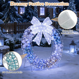 Lighted Christmas Wreath Decoration with 332 LED Lights