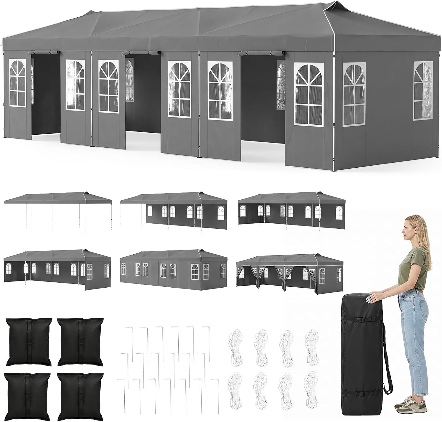Tangkula 10x30 FT Pop Up Canopy with Center Lock