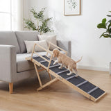 Tangkula Foldable Dog Ramp for High Bed Couch with Non-Slip Carpet