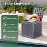 Tangkula 39 Gallon Outdoor Storage Box with Lockable Lid for Indoor & Outdoor Use