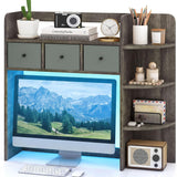 Tangkula Desktop Bookshelf with LED Lights