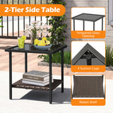 Tangkula 3 Piece Outdoor Swivel Chair Set