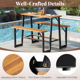 Tangkula Acacia Wood Picnic Table