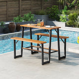 Tangkula Acacia Wood Picnic Table