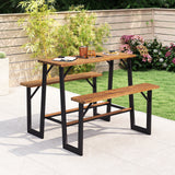 Tangkula Acacia Wood Picnic Table