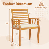 Tangkula Patio Chairs with Inclined Backrests and Slatted Seats