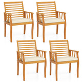 Tangkula Patio Chairs with Inclined Backrests and Slatted Seats