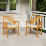 Tangkula Patio Chairs with Inclined Backrests and Slatted Seats