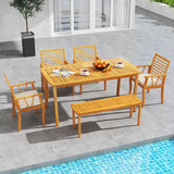 Tangkula Patio Chairs with Inclined Backrests and Slatted Seats