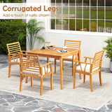 Tangkula Patio Chairs with Inclined Backrests and Slatted Seats