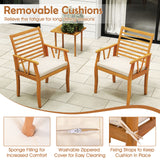 Tangkula Patio Chairs with Inclined Backrests and Slatted Seats