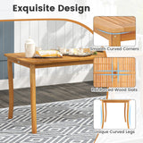 Tangkula 63 inch Outdoor Dining Table with Umbrella Hole