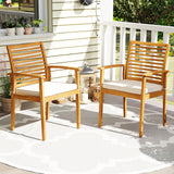 Tangkula Patio Dining Chairs with Removable Padded Cushion