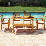 Tangkula Patio Dining Chairs with Removable Padded Cushion