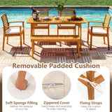 Tangkula Patio Dining Chairs with Removable Padded Cushion