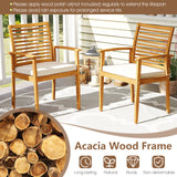 Tangkula Patio Dining Chairs with Removable Padded Cushion