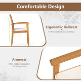 Tangkula Patio Dining Chairs with Removable Padded Cushion