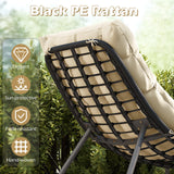 Tangkula Outdoor Rattan Wicker Bistro Conversation Set