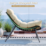 Tangkula Outdoor Rattan Wicker Bistro Conversation Set