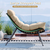 Tangkula Outdoor Rattan Wicker Bistro Conversation Set