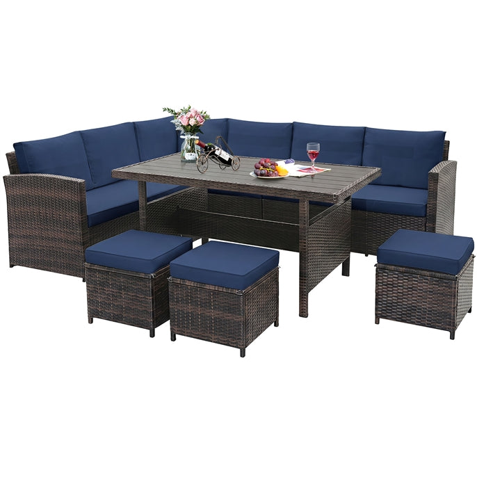 Tangkula 7 Pieces Wicker Patio Furniture Set