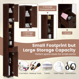 Tangkula Tall Slim Bathroom Storage Cabinet, 71" Freestanding Bathroom Cabinet Organizer