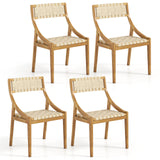 Tangkula Outdoor Dining Chair with Webbing Seat & Backrest