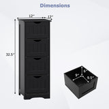 Tangkula Bathroom Floor Cabinet, Tower Storage Cabinet with Anti-Tipping Device