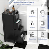Tangkula Bathroom Floor Cabinet, Tower Storage Cabinet with Anti-Tipping Device