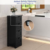 Tangkula Bathroom Floor Cabinet, Tower Storage Cabinet with Anti-Tipping Device