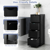 Tangkula Bathroom Floor Cabinet, Tower Storage Cabinet with Anti-Tipping Device