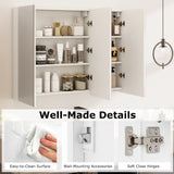 Mirrored Medicine Cabinet, Large Wide Wall Mounted Storage Cabinet