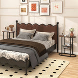 Tangkula Industrial Oval Side Table, 2-Tier End Table