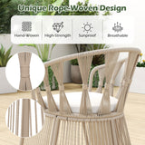 Tangkula 3 Piece Patio Leisure Chair Set with Tempered Glass Tabletop