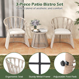 Tangkula 3 Piece Patio Leisure Chair Set with Tempered Glass Tabletop