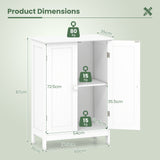 Tangkula Bathroom Floor Cabinet, Wooden Floor Storage Cabinet with Double Doors