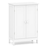 Tangkula Bathroom Floor Cabinet, Wooden Floor Storage Cabinet with Double Doors