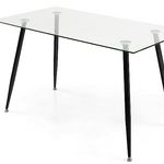  Glass Dining Table, Modern Rectangular Table - Tangkula