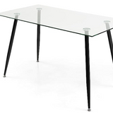  Glass Dining Table, Modern Rectangular Table - Tangkula