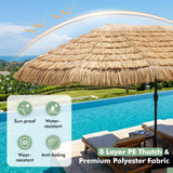 Tangkula 15 FT Tiki Patio Umbrella with PE Grass