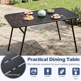 Tangkula 3 Pieces Outdoor Dining Set with 2 Benches
