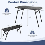 Tangkula 3 Pieces Outdoor Dining Set with 2 Benches